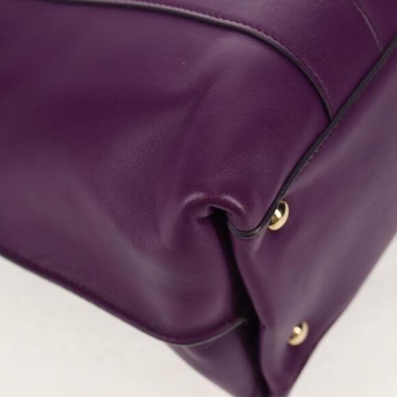 Salvatore Ferragamo Gancini Hand Bag Leather Purple Gold Auth BA8415V - Picture 16 of 16